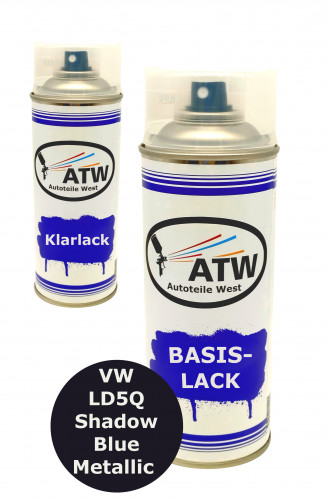 Autolack für VW LD5Q Shadow Blue Metallic 2C+400ml Klarlack Set